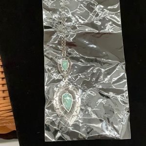 24” silver chain with turquoise design In original bag purchased.